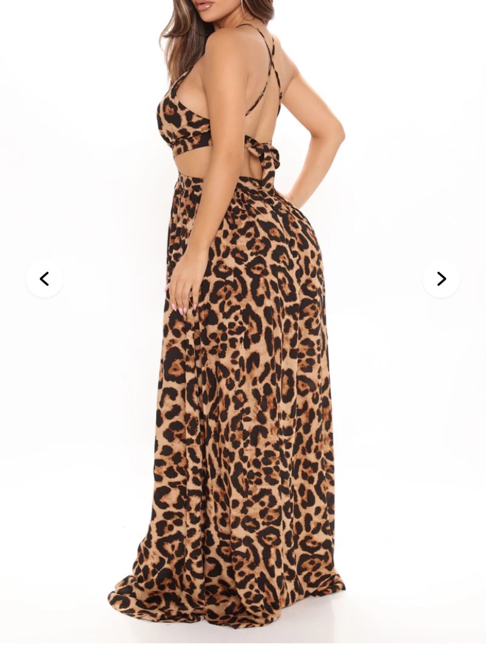 Fashion Nova Leopard Print Maxi Dress in Brown and Black - Picture 2 of 4